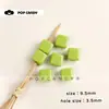 Accesorios acrílicos para cuentas cuadradas coloridas de agujero grande hechas a mano, accesorios para collares y ropa, materiales para accesorios de abalorios hechos a mano al por mayor