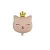 Balão de Folha de Alumínio Formato de Cabeça de Gato com Coroa Nova Fosca Transfronteiriço para Decoração de Festa de Aniversário Infantil
