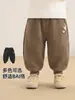 Calça de Fleece Forrada Kaka Panda para Meninos, Calça de Moletom de Inverno para Bebês e Crianças Pequenas, Calça Longa Quente para Meninas no Outono e Inverno