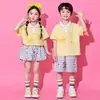 Traje de porrista para el Día del Niño para estudiantes de primaria, conjunto de uniforme de clase para el día del deporte escolar, disfraz de lunares con falda corta para jardín de infantes