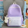 Mochila de cuadros de colores contrastantes de alto diseño estilo japonés para estudiantes de secundaria y preparatoria, mochila ligera para viajes y uso casual