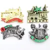Imanes de metal personalizados para refrigerador, regalos hechos a medida para lugares turísticos y escuelas, souvenirs culturales y creativos personalizados de monumentos de ciudades creativas