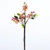 Novas Frutas Vermelhas Artificiais Estilo Americano com Folhas, Galhos de Frutas Cranberry Selvagem Pastoral Nórdico, Enfeites para Decoração de Casa