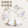 Clip de Plástico Acrílico Accesorios de Papelería Clip Transparente Pequeño Clip con Pegamento Carpeta Manual de Bolsillo Clip de PP DIY