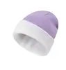 Gorro de Punto Rayado Jacquard Transfronterizo para Hombre, Gorro de Lana con Protección para los Oídos para Ciclismo al Aire Libre, Gorro de Esquí con Puño de Bloques de Color para Clima Frío