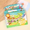Livro de Pintura com Água Mágico Portátil para Jardim de Infância Livro Educacional de Pintura com Água Pintura Feita à Mão Grafite Repetido Coloração Água Limpa