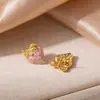 Pendientes de Fresa con Goteo de Aceite de Venta Caliente Transfronterizos, Serie de Frutas de Acero Inoxidable de Lujo Ligero y Gama Alta, Pendientes Dulces y Lindos