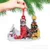 Decoración Colgante Navideña de Animal Nuevo Transfronteriza Decoración para Árbol de Navidad Gato Navideño Coche de Trineo Creativo Infantil y Lindo