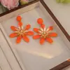 Brincos de Flor Tecidos à Mão Estilo Boêmio, Estilo Festa de Ráfia, Design de Nicho, Brincos de Pétalas Coloridas