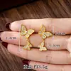 Popular Collar de Oro de Arena Vietnamita, Diseño de Moda, Pulsera de Mariposa Incrustada con Diamantes, Anillo, Juego de Aretes, Joyería de Estilo Sencillo