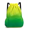 Mochila con cordón de degradado personalizado Bolsa de Baloncesto Tela Oxford Bolsa de Viaje para Exteriores con Texto Impreso Degradado de Moda