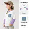 Camiseta de Manga Larga para Niño Estilo Europeo Derecho Atuendo de Otoño Camiseta Básica para Bebé Ropa Infantil Nueva 2026 Top para Niños de Primavera y Otoño