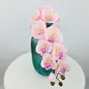 Flores Artificiais com 10 Cabeças, Orquídeas Borboleta de Borracha Soft-Touch com Frutas, Flores Artificiais para Decoração de Casa e Hotel, Arranjos Florais, Arte Floral, Transfronteiriço