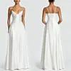 Ropa Nueva de Verano 2026 para Mujer Vestidos Transfronterizos Europeos y Americanos Ajustados Elegantes sin Tirantes Color Sólido Formales Largos