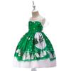Ropa Nueva Europea y Americana para Niños Lindo Encaje Strapless Papá Noel Dibujos Animados Vestido Estampado de Princesa navidad