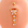 El Más Vendido de Amazon Nueva Serie de Circonita Anillo para Ombligo Colgante de Mariposa Clavo para Ombligo Perforación de Ombligo Anillo para Ombligo Fabricante Mayorista