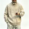 Estilo Novo Europeu e Americano Outono e Inverno Masculino Gola Redonda Tricô Jacquard Retrô Suéter Jovem Casual Cardigã Peça Externa Masculino