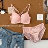 Encaje de Lujo Ligero Sexy Cómodo Hebilla Frontal Espalda Hermosa Tirante Delgado Push-up Fino Transpirable Suave Soporte Copa Triángulo Traje de Sujetador