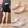 Zapatos de Salón para Mujer de Moda Sexy Estilo Coreano Nuevos Primavera/Verano 2026, Punta Fina Tacón Alto, Zapatos Profesionales de Trabajo de Tacón Delgado, Zapatos de Boca Baja para Mujer