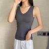Chaleco Térmico Forrado de Felpa Espesa Super Suave Ropa Interior Térmica Sexy Cuello en V Profundo Ajustado Camisa Base Interior Top Térmico para Mujer