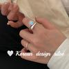 Corea del Sur Diseño Personalizado Joyería Simple de Plata Plata Esterlina S925 Anillo Moonlight Love Apilado con Anillo Ajustable para Mujer