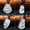 Colgante de Ágata Guanyin Buda Calabaza de Jade Blanco Collar con Cuerda Colgante para Hombres y Mujeres En Stock Venta al por Mayor