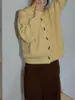 Suéter básico de gola alta amarelo estilo coreano Chao Chao para mulheres, malha casual quente de manga comprida outono/inverno 2026