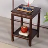 Mesa de Centro de Madeira Maciça de 60cm de Altura, Mesa Lateral para Sofá, Mesa de Canto Quadrada, Mesa de Chá Estilo Chinês, Mesa Quadrada Simples, Mesa Longa para Sala de Estar, Mesa Quadrada