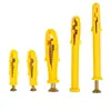 Tubo de expansão de plástico amarelo bucha de expansão plugue de borracha 6/8/10mm parafuso de expansão autoatarraxante