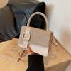 Bolso de mano texturizado de moda para viajeros, nuevo bolso de hombro de estilo occidental versátil de estilo coreano para principios de otoño de 2023, bolso cuadrado pequeño de moda