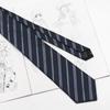 Corbata Jk Estilo Universitario Corbata Rayada Japonesa Accesorio para Camisa de Uniforme Material Escolar Atada a Mano Azul Oscuro Básica Versátil