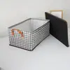 Nova Caixa de Armazenamento de Roupas Pied-de-Poule Caixa de Armazenamento Multiuso para Guarda-Roupa Algodão e Linho Caixa de Armazenamento de Brinquedos para Quarto Fábrica