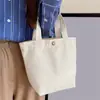 Bolsa de Mão de Lona Lisa Personalizada de Fábrica para Mulheres Bolsa Tote Vintage Bolsa Tote Casual Mini Bolsa de Maquiagem