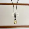 Blogger con collar de colgante ovalado cuerda trenzada cadena larga ajustable para suéter accesorios de personalidad simples Corea del Sur