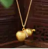 Novo Produto Colar de Cabacinha Dourada Antiga Banhada a Ouro Novo Estilo Chinês Colar de Temperamento de Luxo Leve Corrente para Clavícula Masculina e Feminina