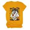 Amazon eBay sitio independiente de moda y único para mujer camiseta de manga corta con cuello redondo de flor fantasma murciélago