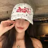 Gorra de Béisbol Bordada con Letras de Lunares en Forma de Corazón Estilo Coreano para Mujer, Nuevo Diseño Versátil Primavera/Verano 2026 que Hace que la Cara Parezca Más Pequeña