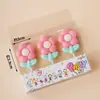 Estilo ins decoração de bolo de aniversário de desenho animado velas flores chapéus de festa urso de pelúcia rosto sorridente corações velas de aniversário infantil
