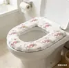 Capa de Assento Sanitário para Uso Doméstico, Sem Lavagem, Adequada para Todas as Estações, Almofada de Assento Espessa Adesiva, Anel de Assento Lavável, Almofada de Assento Sanitário Estampada