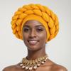 Comercio exterior europeo y americano transfronterizo nuevo sombrero de lino arrugado tejido a mano de doble capa gorro turbante para la cabeza estilo africano