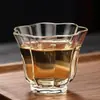 Taza de té de vidrio transparente simple resistente a altas temperaturas, taza de degustación, copa de vino pequeña, taza de maestro, taza de té floral, taza de té de vidrio de borosilicato alto