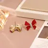 Pendientes Nuevos de Glaseado con Lazo para Otoño e Invierno, Pendientes de Gama Alta, Modernos y Versátiles, Pendientes Personalizados de Diseño de Nicho
