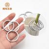 Anillo llavero personalizado simple de alta calidad, pulido fino, acero inoxidable 304, anillo redondo plano, accesorios para llavero de coche DIY