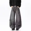Jeans de trabajo para hombre, nuevo estilo otoño 2026, pantalones lavados retro americanos, pantalones de pierna ancha elegantes y geniales para adolescentes