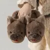 Nuevas Zapatillas de Algodón con Dibujos de Carlino Lindos para Mujer, Otoño/Invierno, para el Hogar, Interiores, con Felpa Extra Cálida, de Punta Cerrada
