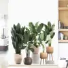 Pegatinas de Pared con Macetas de Plantas Tropicales Verdes Nuevas Transfronterizas para Dormitorio, Sala de Estar, Entrada, Decoración de Embellecimiento de Paredes del Hogar