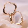Plata S925 Chapado en Oro Anillo de Oreja de Trébol de Cuatro Hojas de la Suerte para Mujer Anillo Liso Aretes de Hebilla para Oreja de Plata Esterlina Simple Atmosférico Joker
