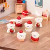 Miniatura de Cachorro de Fresa Figura Muñeca Linda Accesorios de Decoración para Casa de Muñecas Tablero de Coche Adornos Pequeños Figura Linda