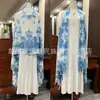 Bufanda Tie-Dye Dali 2026 Nuevo Estilo Estilo Étnico de Yunnan Algodón y Lino Teñido Azul Tie-Dye Bufanda Chal Artístico Retro