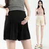 Shorts de Seda Gelo para Maternidade de Verão 2026 Finos Elásticos Versáteis Calças de Perna Larga para Maternidade Leggings com Suporte para Barriga 100kg